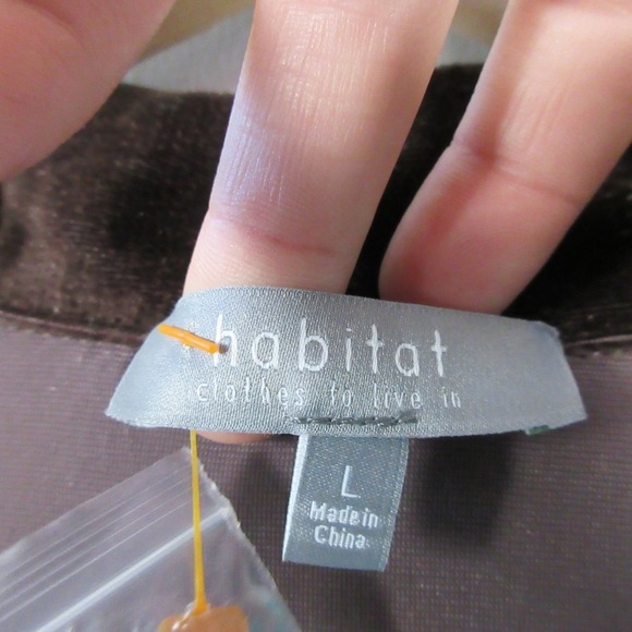 Habitat Velvet Tunic Women L Brown Viscose Blend Button Down Casual Dressy 320 - Picture 3 of 14